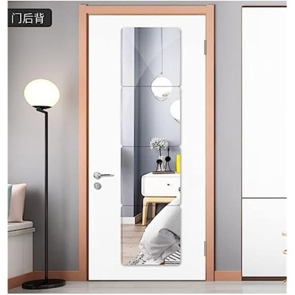 Wall Mirror Full Length, on Door Mirror shatterproof for Home Gym, 8"X8" 4pcs - Picture 5 of 6